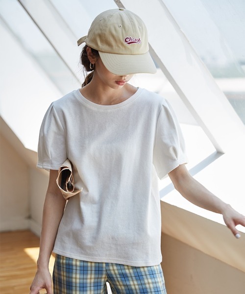 H.TOKYO(エイチトウキョウ)の「パフスリーブカットソー(Tシャツ/カットソー・レディース・ブラック/ホワイト/イエロー・FREE)」の1枚目の写真