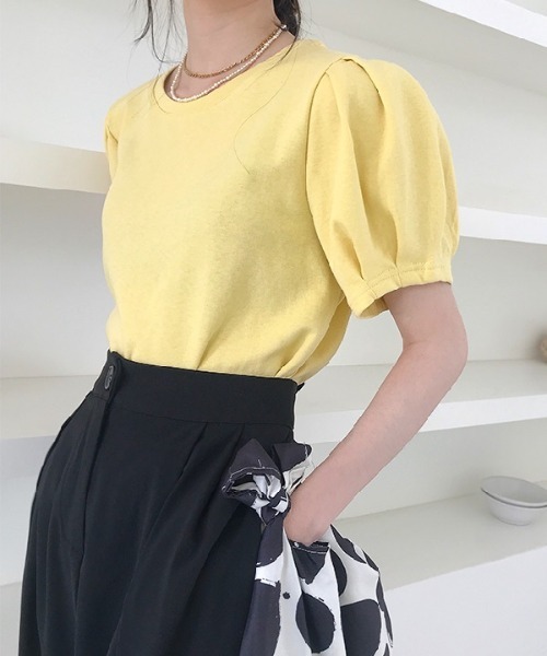 H.TOKYO(エイチトウキョウ)の「パフスリーブカットソー(Tシャツ/カットソー・レディース・ブラック/ホワイト/イエロー・FREE)」の3枚目の写真