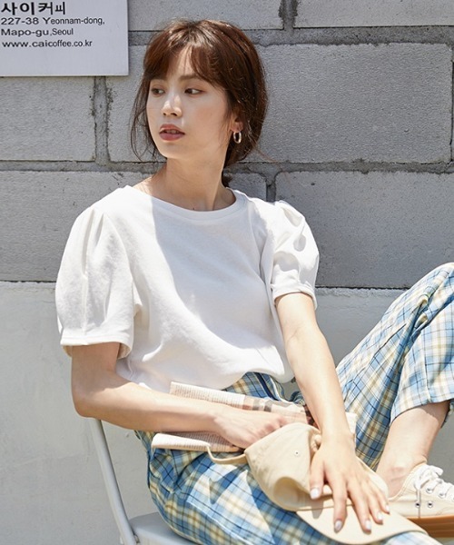 H.TOKYO(エイチトウキョウ)の「パフスリーブカットソー(Tシャツ/カットソー・レディース・ブラック/ホワイト/イエロー・FREE)」の5枚目の写真