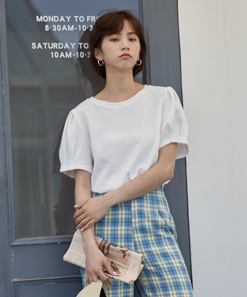 H.TOKYO(エイチトウキョウ)の「パフスリーブカットソー(Tシャツ/カットソー・レディース・ブラック/ホワイト/イエロー・FREE)」の9枚目の写真