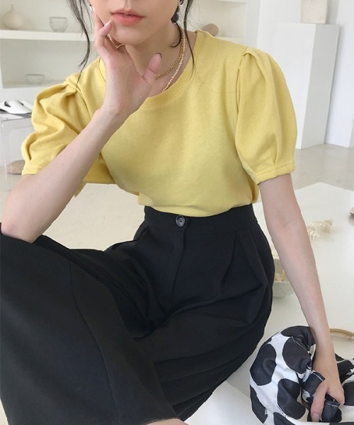 H.TOKYO(エイチトウキョウ)の「パフスリーブカットソー(Tシャツ/カットソー・レディース・ブラック/ホワイト/イエロー・FREE)」の13枚目の写真