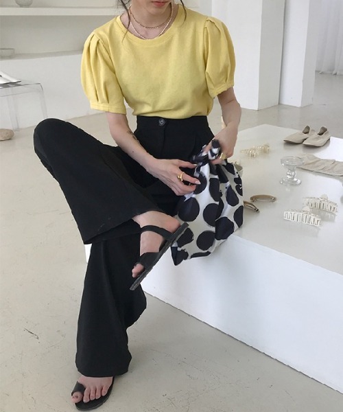 H.TOKYO(エイチトウキョウ)の「パフスリーブカットソー(Tシャツ/カットソー・レディース・ブラック/ホワイト/イエロー・FREE)」の15枚目の写真
