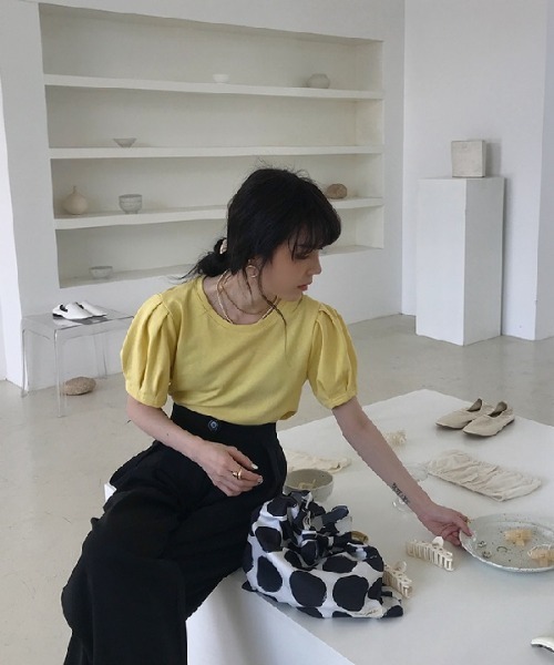 H.TOKYO(エイチトウキョウ)の「パフスリーブカットソー(Tシャツ/カットソー・レディース・ブラック/ホワイト/イエロー・FREE)」の16枚目の写真