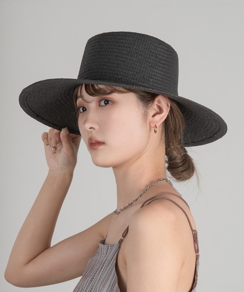 Amiur（エミレ）の「wide brim straw hat（ハット・レディース・ベージュ/ブラック・FREE）」の10枚目の写真