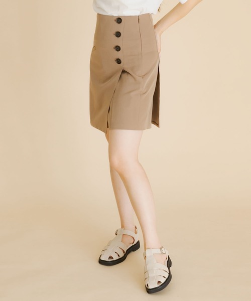 HEYUMM（ヘユム）の「ハイウエストスカショーパン（その他パンツ・レディース・モカ/ライトベージュ/ブラック・SMALL/MEDIUM）」の3枚目の写真