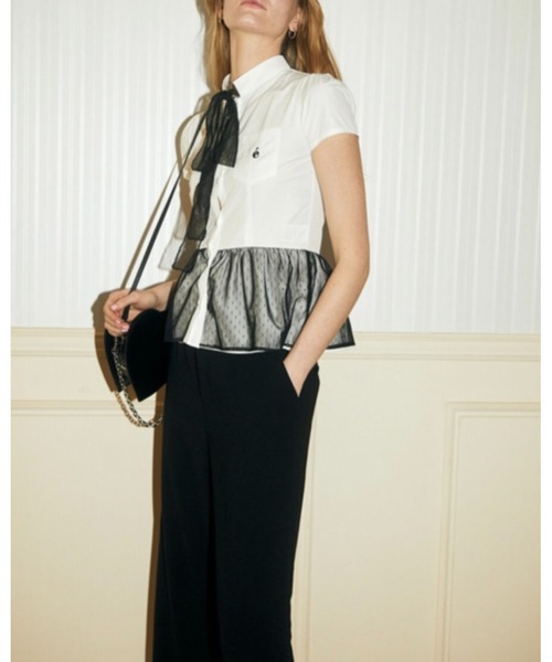 epine（エピヌ）の「e peplum blouse tulle dot（シャツ/ブラウス 