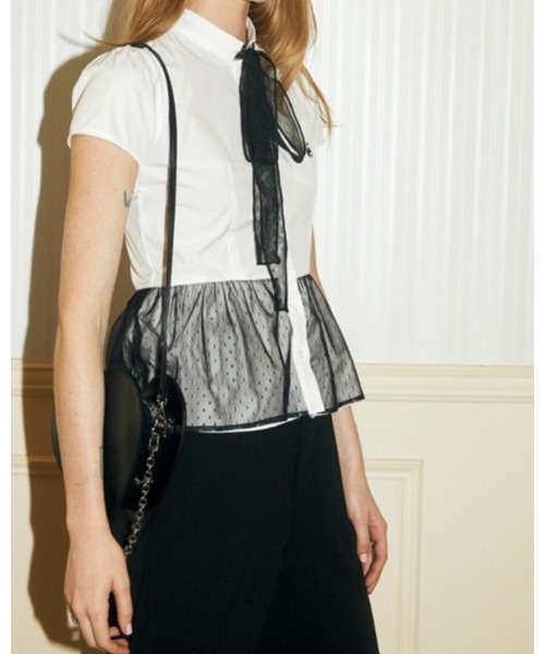 epine（エピヌ）の「e peplum blouse tulle dot（シャツ/ブラウス 