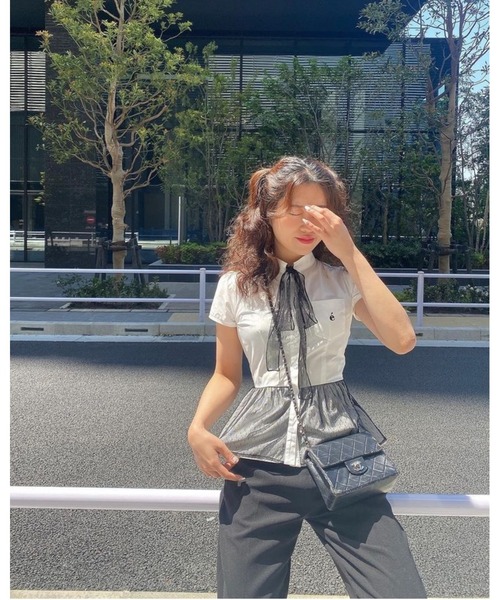 epine（エピヌ）の「e peplum blouse tulle dot（シャツ/ブラウス 