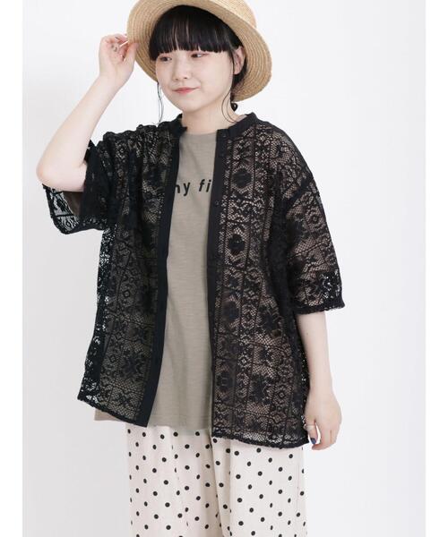 Samansa Mos2(サマンサ モスモス)の「レース羽織シャツ(シャツ/ブラウス・レディース・ブラック/キナリ・F)」の22枚目の写真