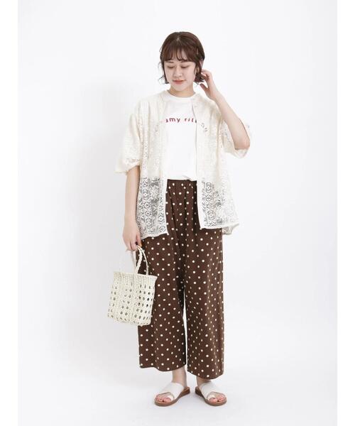 Samansa Mos2(サマンサ モスモス)の「レース羽織シャツ(シャツ/ブラウス・レディース・ブラック/キナリ・F)」の5枚目の写真