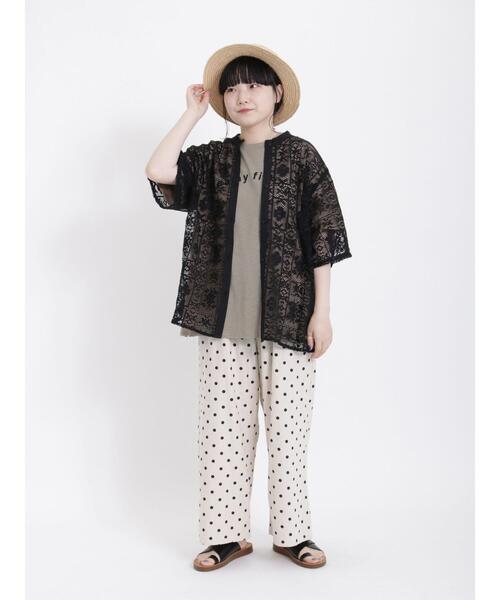 Samansa Mos2(サマンサ モスモス)の「レース羽織シャツ(シャツ/ブラウス・レディース・ブラック/キナリ・F)」の8枚目の写真
