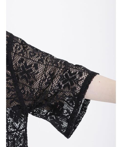 Samansa Mos2(サマンサ モスモス)の「レース羽織シャツ(シャツ/ブラウス・レディース・ブラック/キナリ・F)」の14枚目の写真