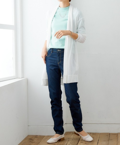 nissen（ニッセン）の「ＵＶカット綿１００％フライス素材プチハイネック５分袖Ｔシャツ（Tシャツ/カットソー・レディース・ブラック/ライトイエロー/ローズ/グリーン/ピンク/オフホワイト/ミント/ブルー/グレイッシュベージュ/カーキ・LL/L/S/M）」の17枚目の写真