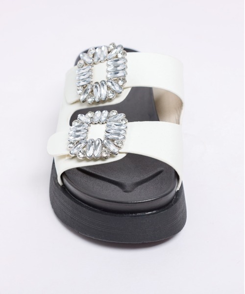 AMELY（エミリー）の「ビジューサンダル（サンダル・レディース・ブラック/オフホワイト・35/36/37/38/39/40）」の10枚目の写真