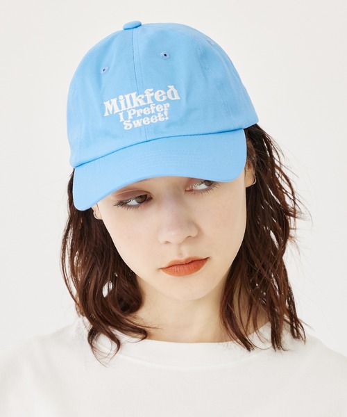 MILKFED.（ミルクフェド）の「I PREFER SWEET MILKFED. CAP（キャップ・レディース・ライトブルー/ブラック/ピンク・ONE SIZE）」の5枚目の写真