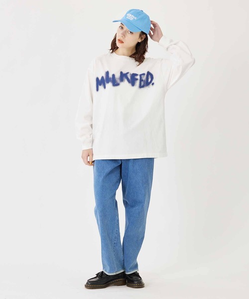 MILKFED.（ミルクフェド）の「I PREFER SWEET MILKFED. CAP（キャップ・レディース・ライトブルー/ブラック/ピンク・ONE SIZE）」の6枚目の写真