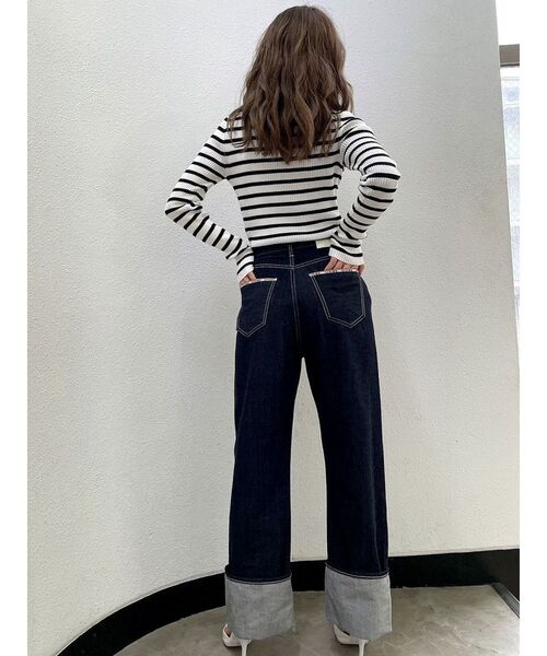 GYDA（ジェイダ）の「タートルネック リブニットTOPS（ニット/セーター・レディース・ブラック/オフホワイト/その他1・FREE）」の9枚目の写真