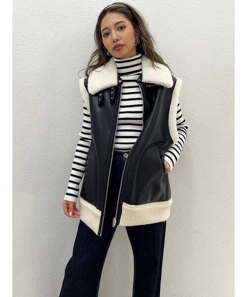 GYDA（ジェイダ）の「タートルネック リブニットTOPS（ニット/セーター・レディース・ブラック/オフホワイト/その他1・FREE）」の14枚目の写真