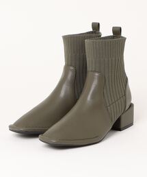 ニット切替ショートブーツ