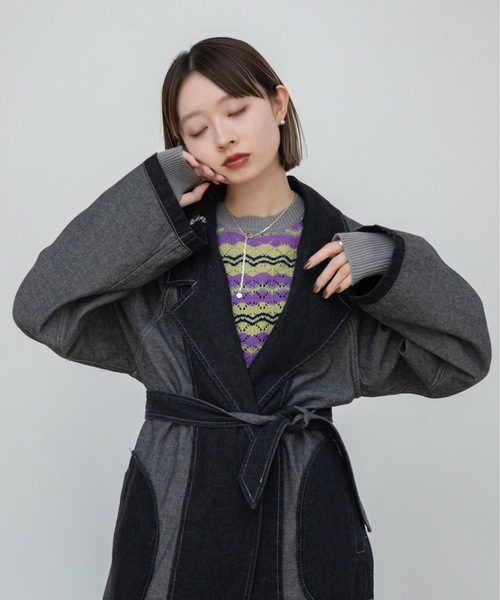 VACANCY（ヴァカンシー）の「リバーシブルデニムコート（デニムジャケット・レディース・ダークインディゴブルー/ブラック・FREE）」の8枚目の写真