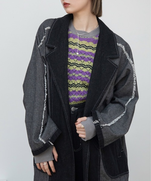 VACANCY（ヴァカンシー）の「リバーシブルデニムコート（デニムジャケット・レディース・ダークインディゴブルー/ブラック・FREE）」の7枚目の写真