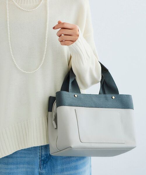 le.coeur blanc（ルクールブラン）の「PUパーテーショントート（トートバッグ・レディース・ブラック/アイボリー/グレー・FREE）」の12枚目の写真