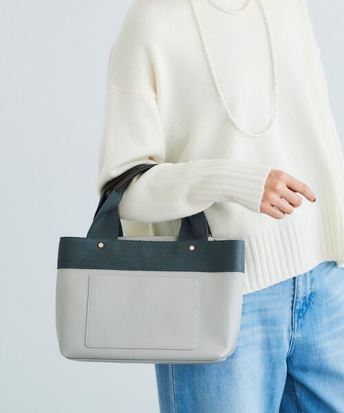 le.coeur blanc（ルクールブラン）の「PUパーテーショントート（トートバッグ・レディース・ブラック/アイボリー/グレー・FREE）」の5枚目の写真