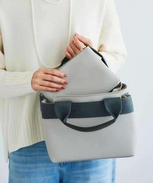 le.coeur blanc（ルクールブラン）の「PUパーテーショントート（トートバッグ・レディース・ブラック/アイボリー/グレー・FREE）」の10枚目の写真