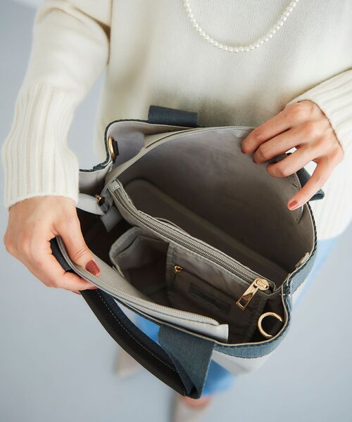 le.coeur blanc（ルクールブラン）の「PUパーテーショントート（トートバッグ・レディース・ブラック/アイボリー/グレー・FREE）」の8枚目の写真