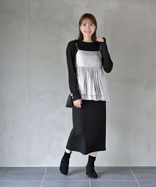 rps(アールピーエス)の「カットシャーリングメローカットソー(Tシャツ/カットソー・レディース・ブラック/グレイッシュベージュ/オフホワイト/ブルー/アイボリー・フリー)」の7枚目の写真