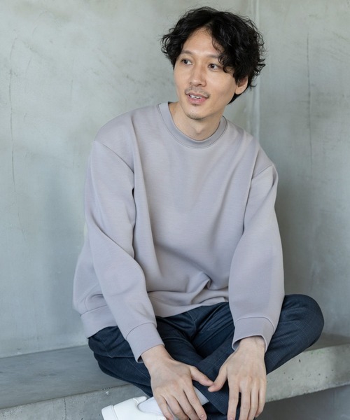 Global Style マルゾット スリムシルエット ライトグレー 通年 42 GLOBAL WORK（グローバルワーク）の「ライトクッションクルー
