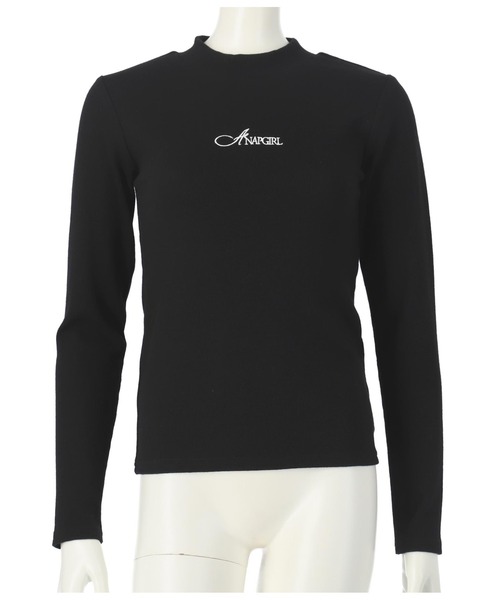 ANAP GｉRL（アナップガール）の「吸湿発熱加工プチハイネックトップス（Tシャツ/カットソー・キッズ・ブルー/ブラック/ブラック×ホワイト/ホワイト・XS/M/S）」の10枚目の写真