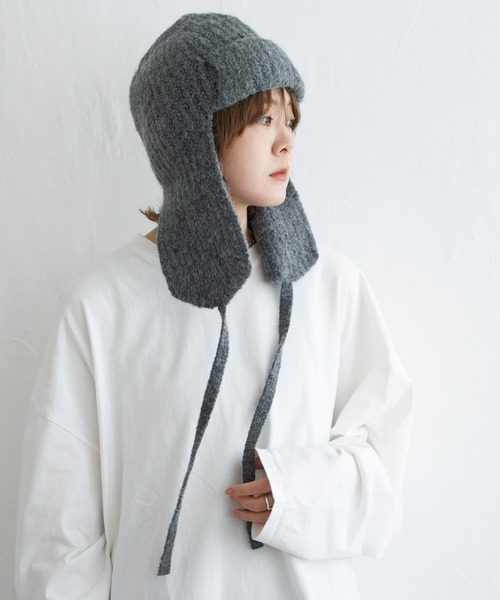 notch.（ノッチ）の「フライトニットキャップ（ニットキャップ/ビーニー・レディース・チャコールグレー/ベージュ/オフホワイト/ブラック・ONESIZE）」の11枚目の写真