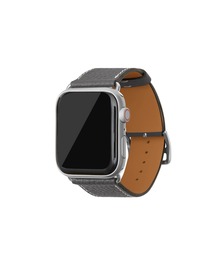 シュリンク Apple Watch レザーバンド【44mm/45mm/46mm/49mm, M/Lサイズ】 (アダプター:シルバー)