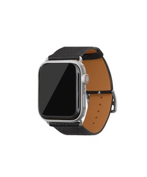 シュリンク Apple Watch レザーバンド【44mm/45mm/46mm/49mm, M/Lサイズ】 (アダプター：シルバー)
