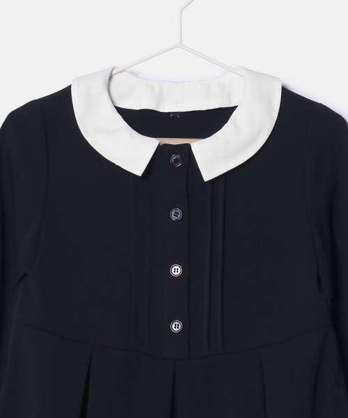 ROPE' PICNIC（ロペピクニック）の「【KIDS】襟取り外しピンタックワンピース/セレモニー（ワンピース・キッズ・ネイビー・130/150/120/140/110）」の4枚目の写真