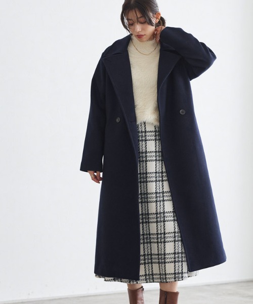 Pierrot（ピエロ）の「メルトンステンカラーロングコート（ステン