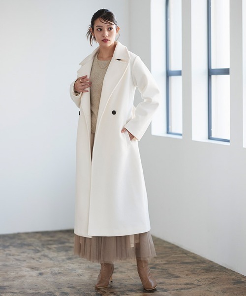 Pierrot（ピエロ）の「メルトンステンカラーロングコート（ステン