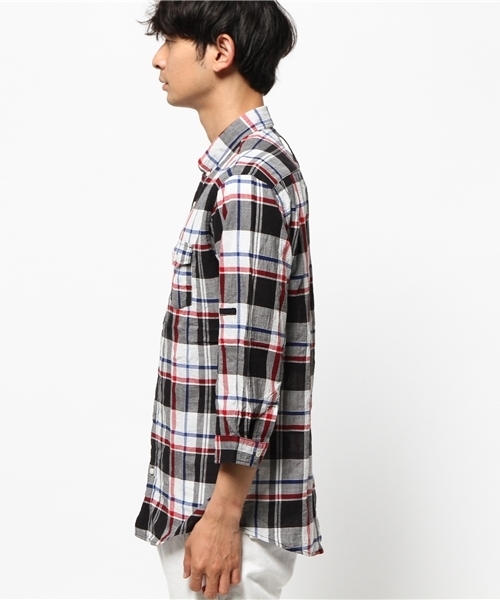 OUTLET（アウトレット）の「【CIAOPANIC TYPY】ドライワッシャーチェックシャツ（シャツ/ブラウス・メンズ・ブラック/ホワイト・LARGE/SMALL/MEDIUM）」の6枚目の写真