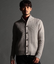 NICOLE CLUB FOR MEN | 編地切替 スタンドニットブルゾン(ニット/セーター)