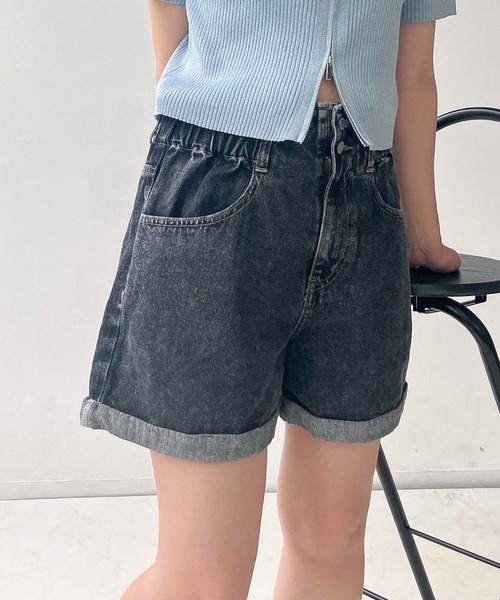 AS KNOW AS plus（アズノゥアズプラス）の「〇ロールアップハイウエストショートパンツ（その他パンツ・レディース・ブラック系その他/ピンク系/ブラック系1/ホワイト系その他/ブラック系/サックスブルー系2/アイボリー系2/ブラック系2/ブルー系2/ベージュ系その他/アイボリー系/サックスブルー系3/ブラック系3/ブルー系3/その他・FREE）」の7枚目の写真