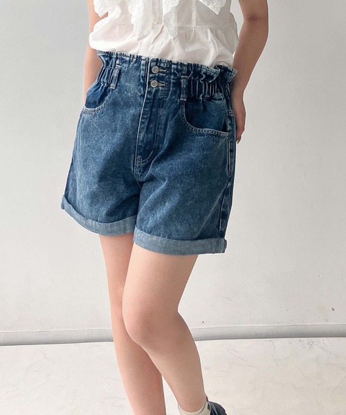 AS KNOW AS plus（アズノゥアズプラス）の「〇ロールアップハイウエストショートパンツ（その他パンツ・レディース・ブラック系その他/ピンク系/ブラック系1/ホワイト系その他/ブラック系/サックスブルー系2/アイボリー系2/ブラック系2/ブルー系2/ベージュ系その他/アイボリー系/サックスブルー系3/ブラック系3/ブルー系3/その他・FREE）」の13枚目の写真