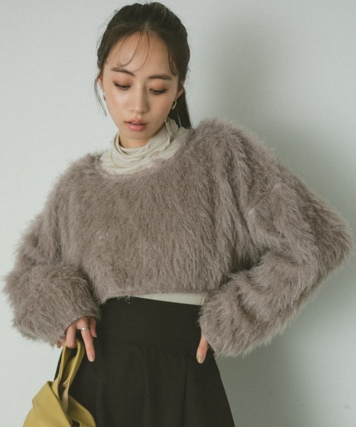 VANNIE U（ヴァニーユー）の「シャギークロップドトップス（Tシャツ/カットソー・レディース・グレー/アイボリー/ピンク・FREE）」の20枚目の写真