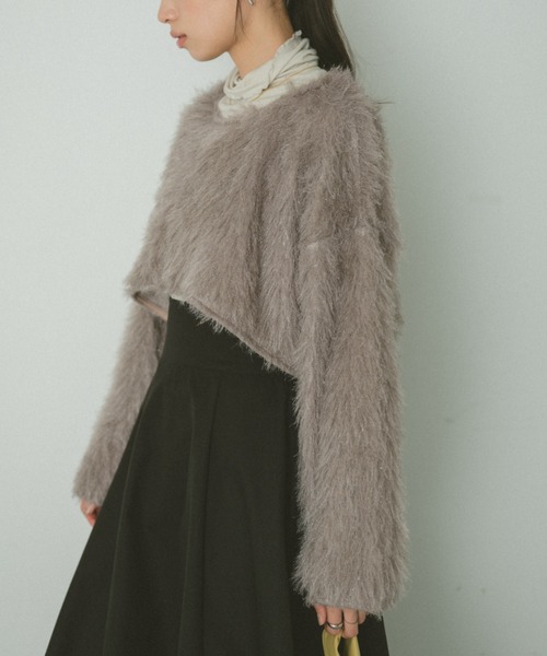 VANNIE U（ヴァニーユー）の「シャギークロップドトップス（Tシャツ/カットソー・レディース・グレー/アイボリー/ピンク・FREE）」の22枚目の写真