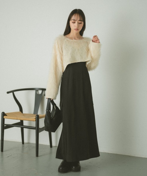 VANNIE U（ヴァニーユー）の「シャギークロップドトップス（Tシャツ/カットソー・レディース・グレー/アイボリー/ピンク・FREE）」の5枚目の写真