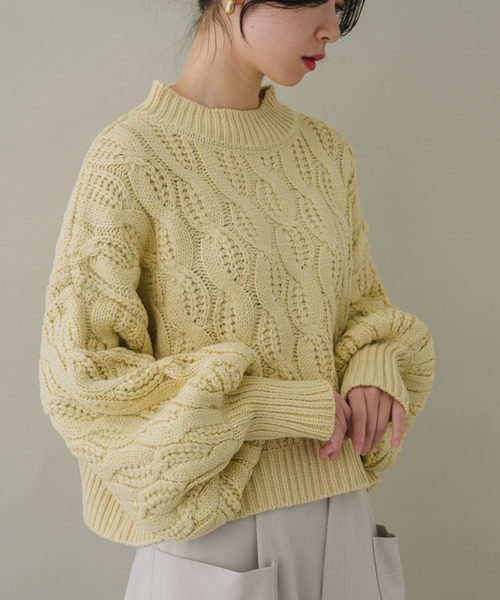 KATHARINE ROSS(キャサリンロス)の「【KATHARINE ROSS】【ZOZO限定】ケーブルニットプルオーバー(ニット/セーター・レディース・グレー/ピンクベージュ/イエロー・MEDIUM)」の6枚目の写真