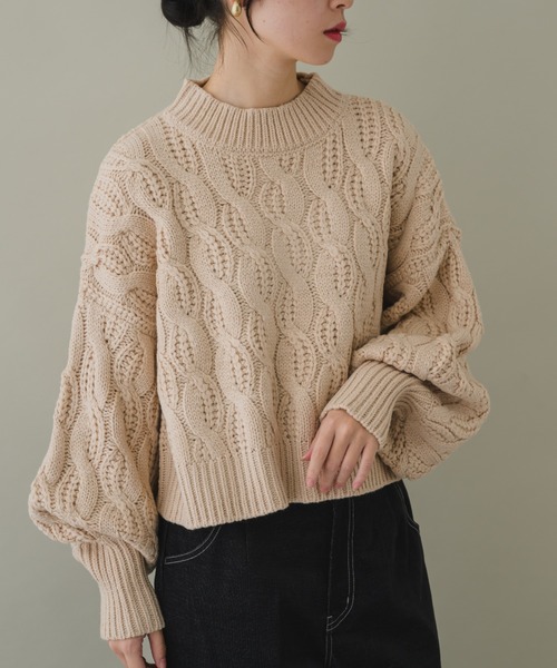 KATHARINE ROSS(キャサリンロス)の「【KATHARINE ROSS】【ZOZO限定】ケーブルニットプルオーバー(ニット/セーター・レディース・グレー/ピンクベージュ/イエロー・MEDIUM)」の5枚目の写真