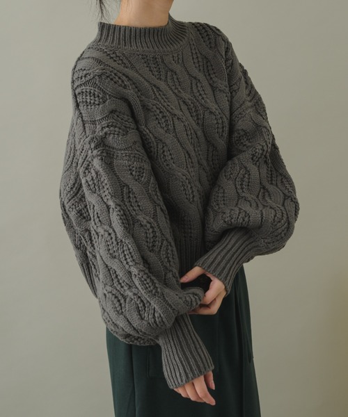 KATHARINE ROSS(キャサリンロス)の「【KATHARINE ROSS】【ZOZO限定】ケーブルニットプルオーバー(ニット/セーター・レディース・グレー/ピンクベージュ/イエロー・MEDIUM)」の4枚目の写真
