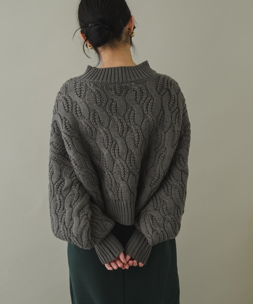 KATHARINE ROSS(キャサリンロス)の「【KATHARINE ROSS】【ZOZO限定】ケーブルニットプルオーバー(ニット/セーター・レディース・グレー/ピンクベージュ/イエロー・MEDIUM)」の8枚目の写真