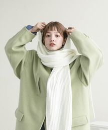 フード付きニットストール